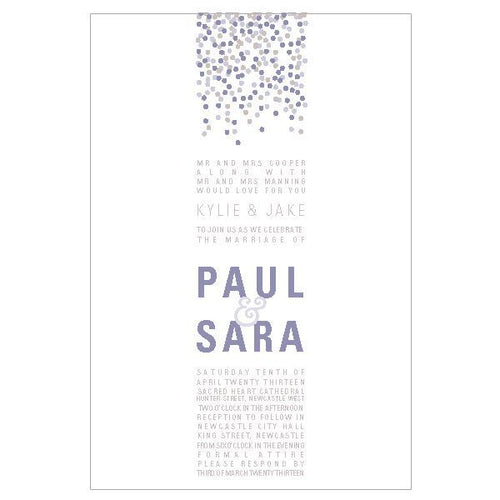 Classic and simple confetti wedding invitation design