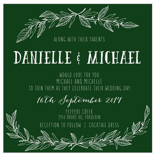 Wreath Wedding invitation design