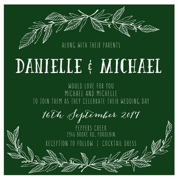 Wreath Wedding invitation design
