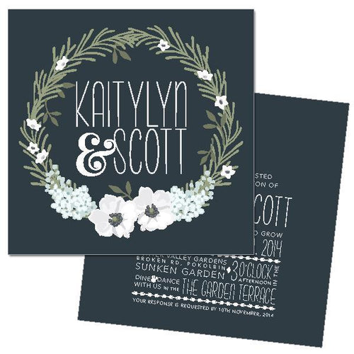 Floral wedding invitation design featuring beautiful flowers.