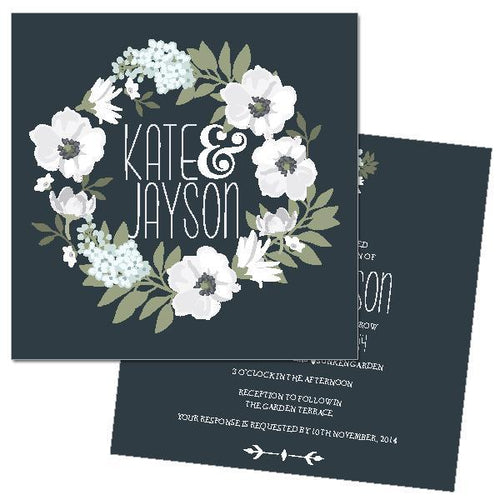 Floral wedding invitation design featuring beautiful flowers.
