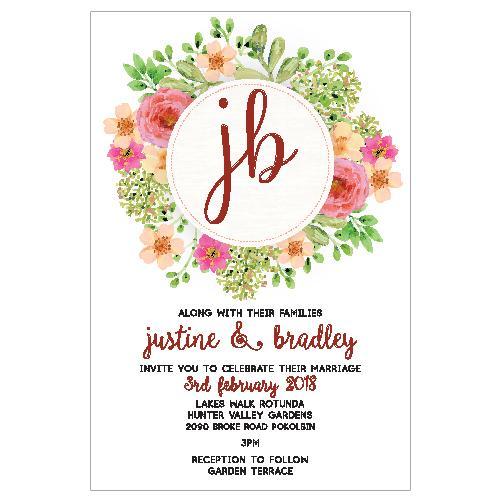 Floral watercolour Wedding invitation