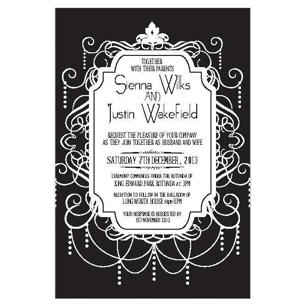Gatsby inspired wedding invitation