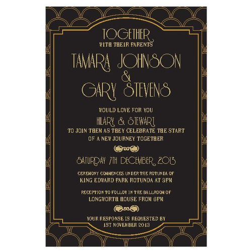 Gatsby inspired wedding invitation