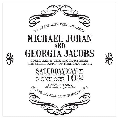 Classic wedding invitation design.