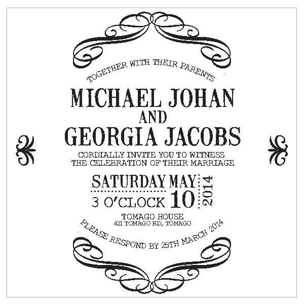Classic wedding invitation design.