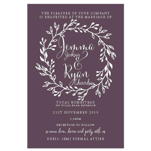 Wreath Wedding invitation design