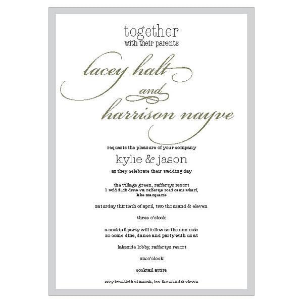 Classic yet popular navy wedding invitation design